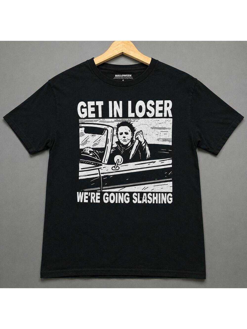 HALLOWEEN Michael Myers Get In Loser Graphic T-Shirt Jet Black M/L